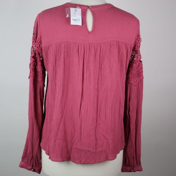 NWT Rue 21 Womens Small Crochet Boho Top - Picture 4 of 6